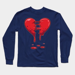 Dripping Broken Healing Heart Valentines Day Long Sleeve T-Shirt